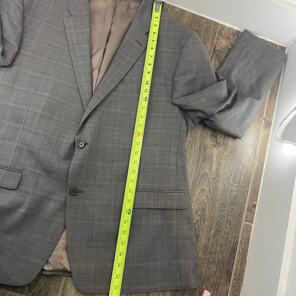 Tommy Hilfiger Wool Blend Suit Mens 48R W43 Grey Glen Plaid Regency Formal Smart - Picture 10 of 16